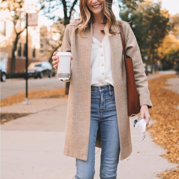 Madewell Jackets & Blazers - Madewell Stanza Herringbone Coat Size Medium